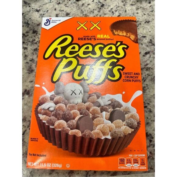 Limited Edition- KAWS X REESE'S PUFFS CEREAL BOX - Picture 1 of 8